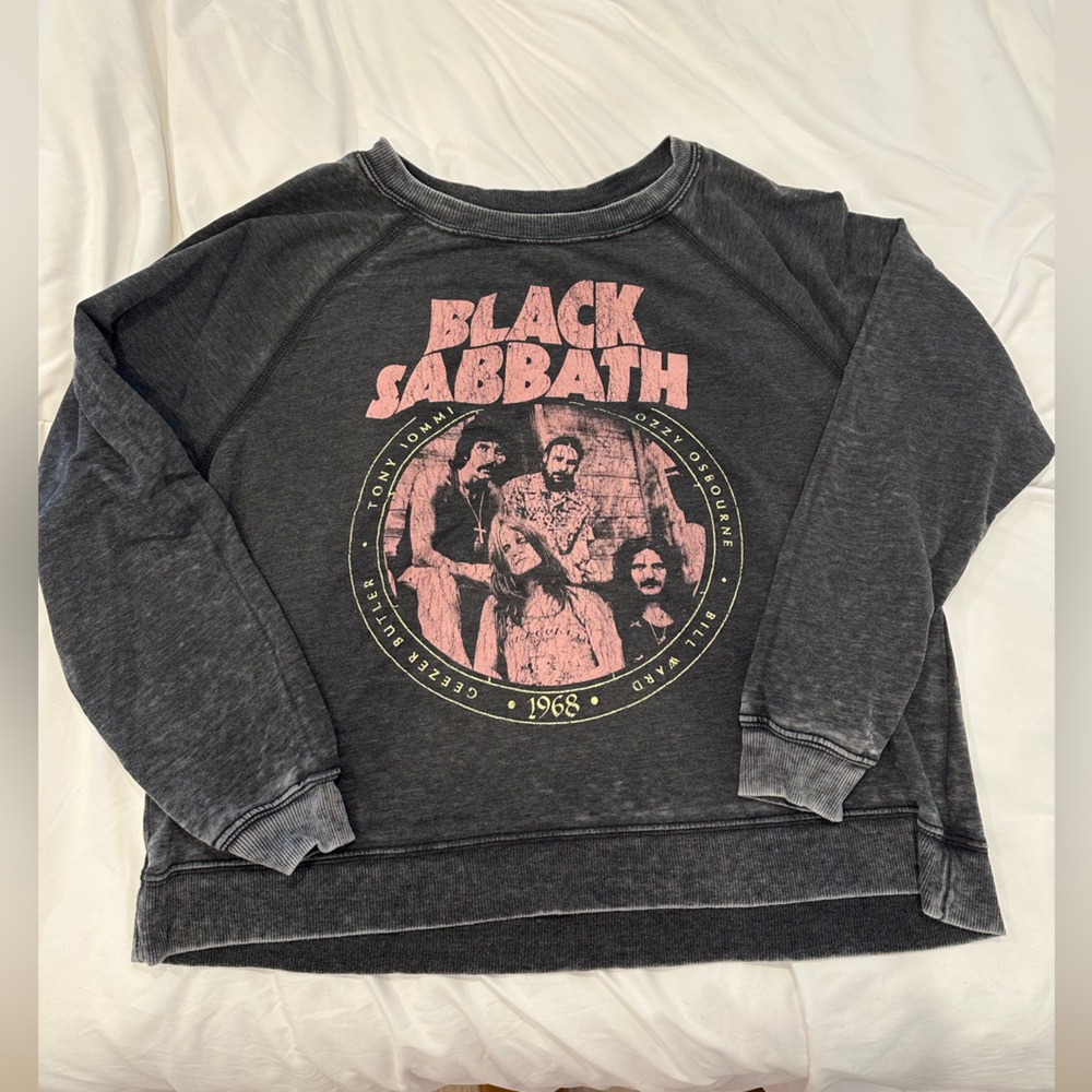 Recycled Karma Black and Pink Black Sabbath “Ozzy” Sweatshirt
